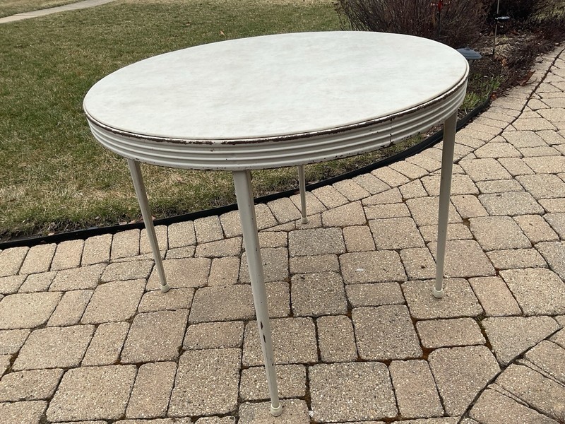 Vintage MCM Durham Line Round Folding Table 35” Diameter- Table #5135 gallery