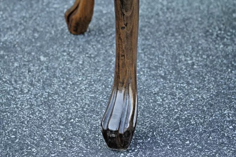 Walnut Heavily Carved Serving Tray Coffee Table gallery