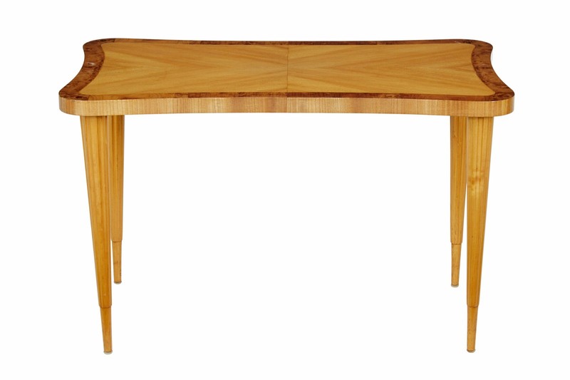 MID 20TH CENTURY SCANDINAVIAN BIRCH SHAPED COFFEE TABLE gallery