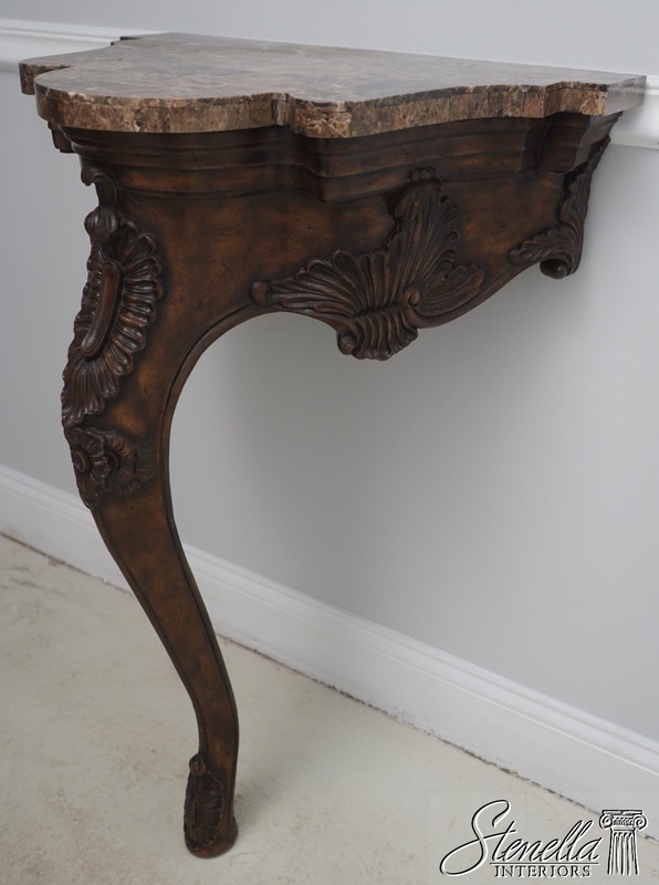 71184: MAITLAND SMITH Marble Top 1 Leg French Style Wall Table gallery