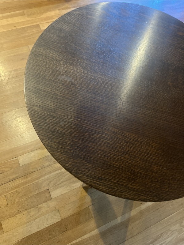 Stickley Mission Collection Oak Round Lamp Table gallery