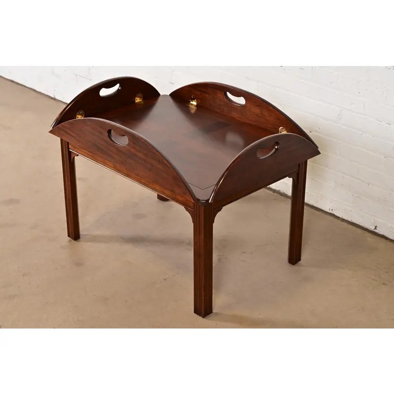 Baker Furniture Chippendale Mahogany Butler's Coffee Table gallery