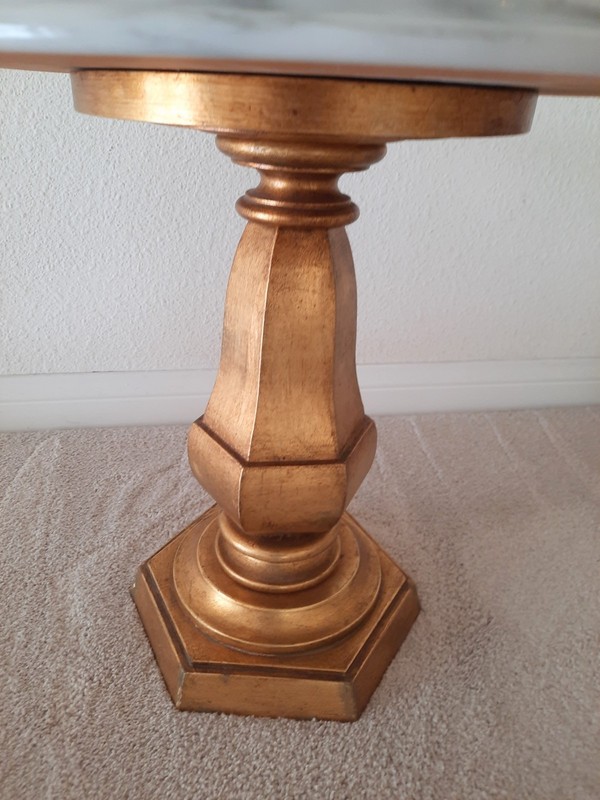 Vintage Gold White Marble Side Table **LOCAL PICKUP SAN DIEGO ONLY** gallery