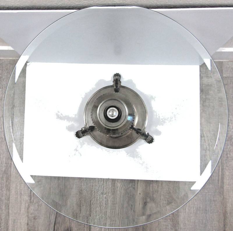 Gorgeous Verdi Gris Circular Neoclassical Italian Gueridons Glass Top Table gallery