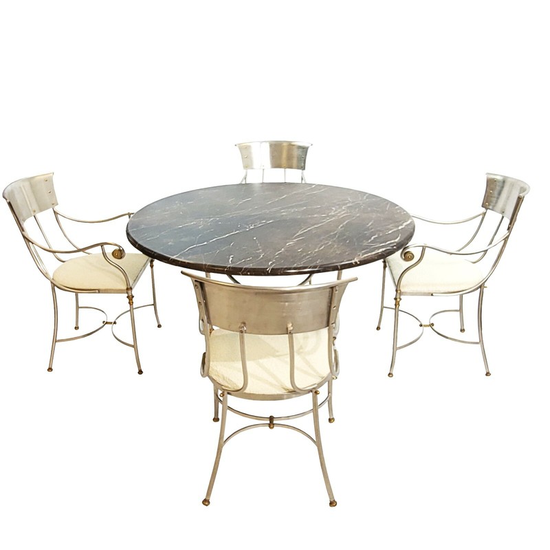 A neo-classical – Hollywood Regency dining set attributed to Maison Jansen