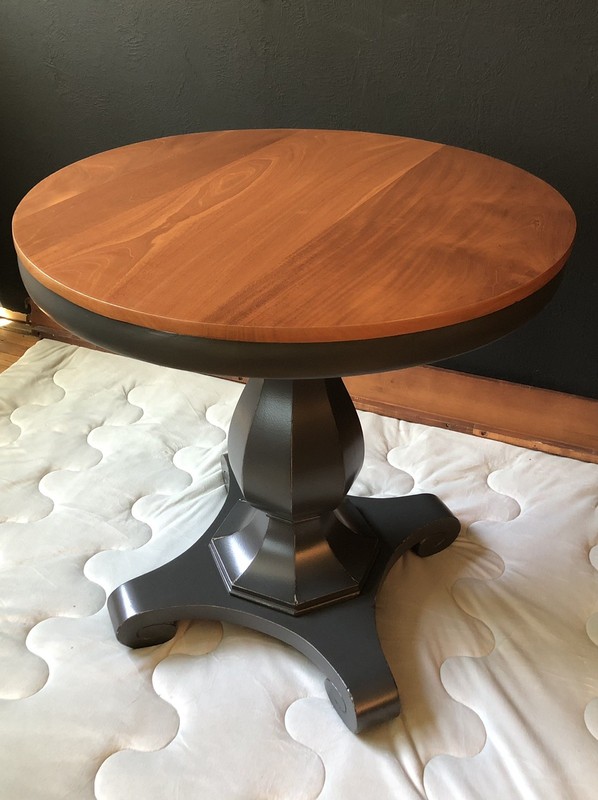 Antique Mid Century Walnut Pedestal Table