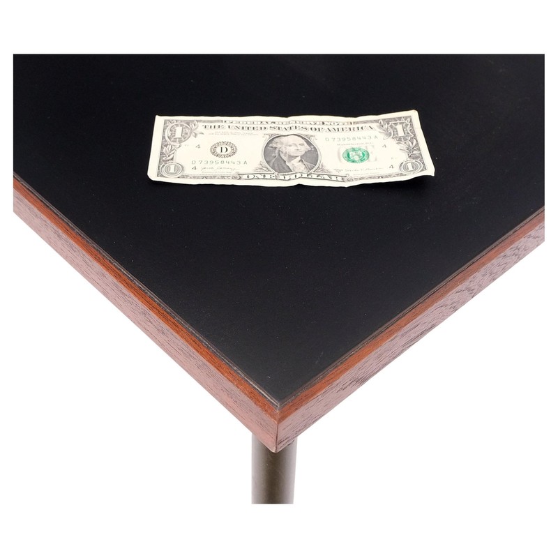 Danish Mid-Century Modern Square Black Laminate and Teak Top Coffee Table MINT! gallery