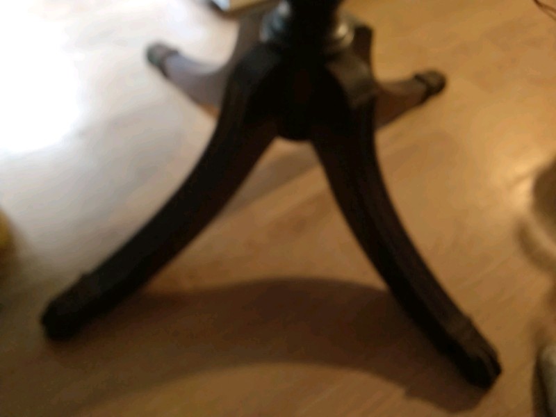 Antique/Vintage Drum Table w/Leather Inlaid Top, One Drawer, and Brass Claw Feet gallery