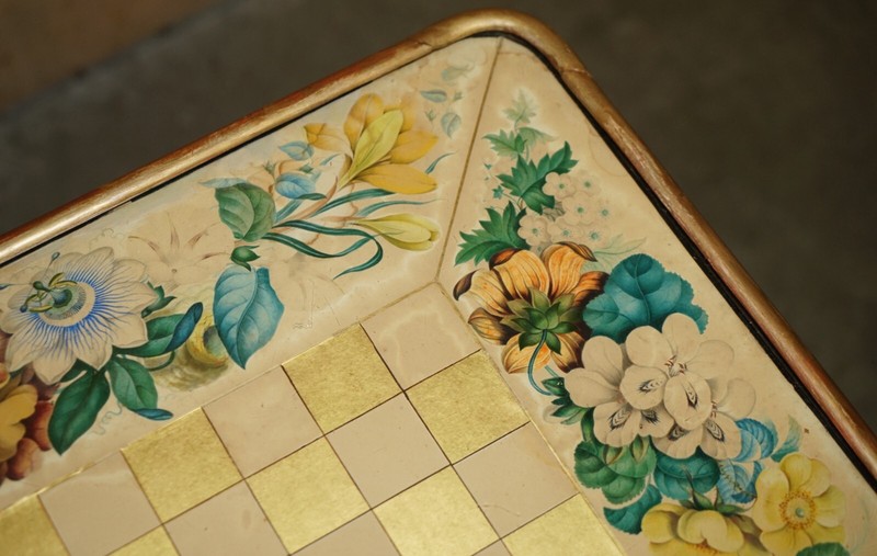 ANTIQUE REGENCY CIRCA 1810-1820 GILT BRASS & ROSEWOOD CHESSBOARD CHESS TABLE gallery