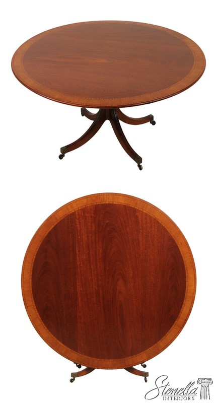 L71824: WILLIAM TILLMAN English Round Mahogany Tilt Dining Room Table