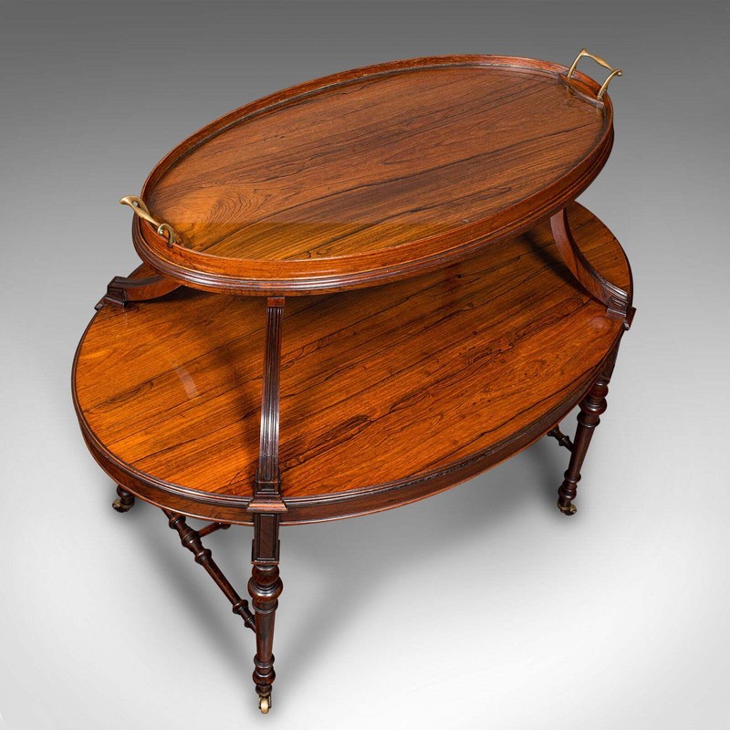 Antique Display Serving Table, English, Two Tier, Butler's Buffet Stand, Regency gallery