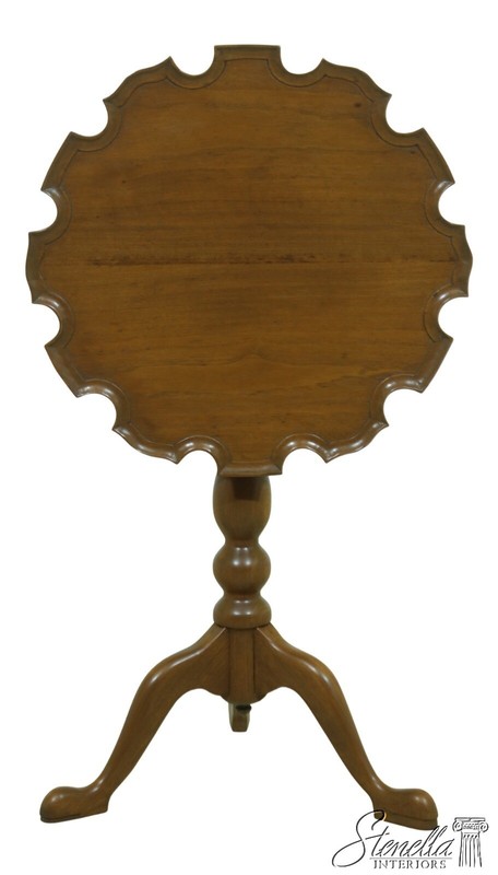 L53343EC: Walnut Bench Made Tilt Top Candle Stand Table