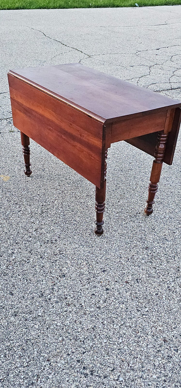 Antique Mahogany Double drop leaf 1800s table gallery