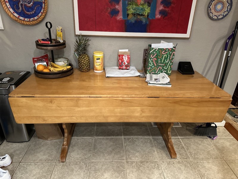 Cushman Colonial Vermont Maple Drop Leaf Trestle Farmhouse Harvest Dining Table gallery