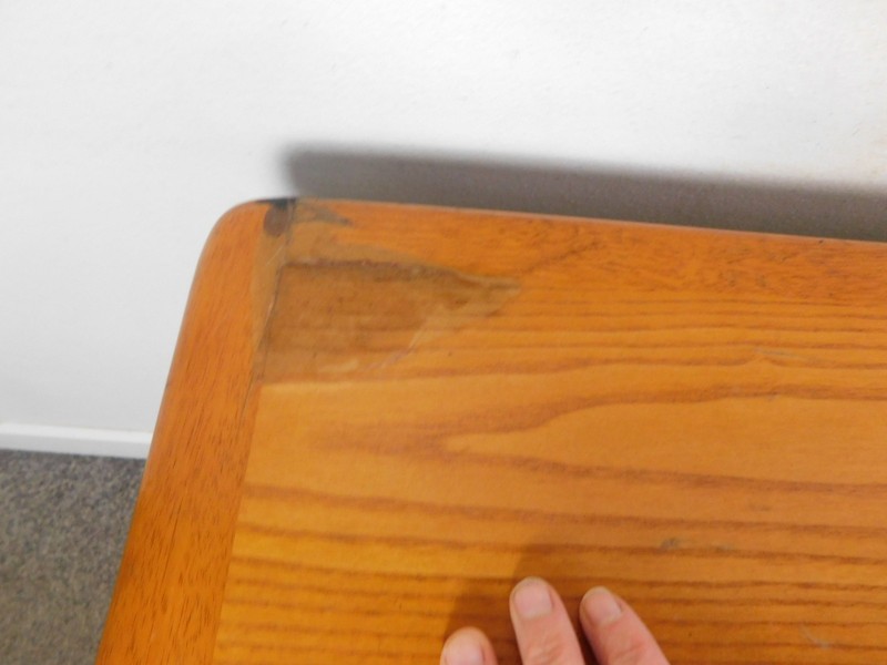 Mid Century Danish Modern 1970s Solid Teak Desk 48" Trestle Table Vintage Retro gallery