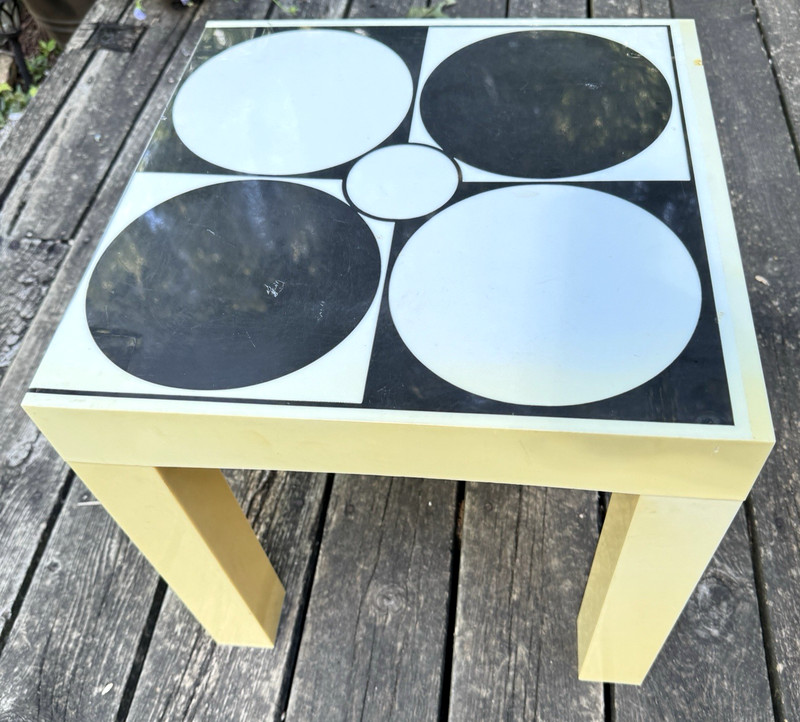VTG 1970s Parsons Side Table Kartell Style Pop Art Syroco Plastic Black & White gallery