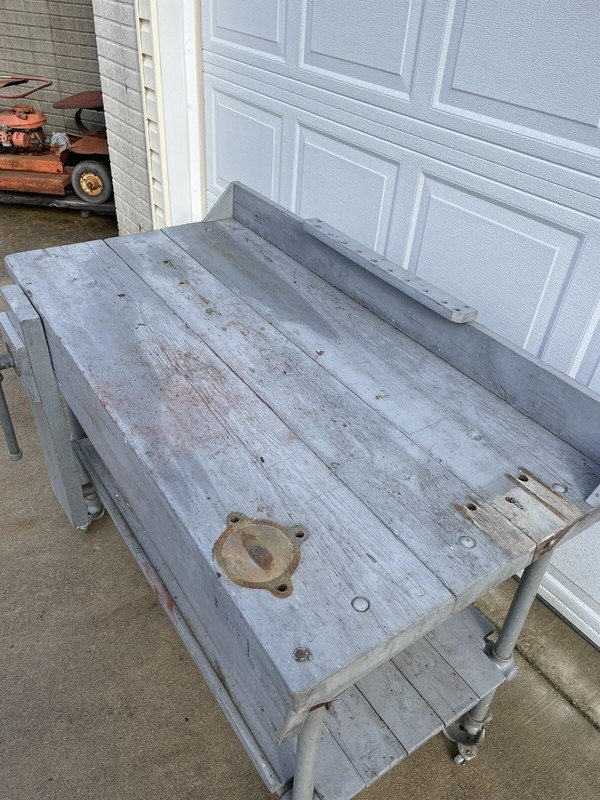 Antique Workbench Industrial Kitchen Island Bar Counter Desk Country Home Table gallery