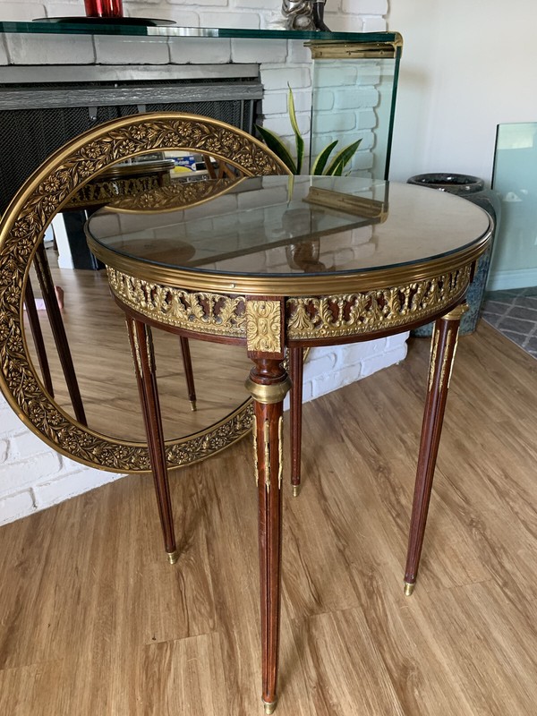 French Louis XVI Style Mahogany Solid Bronze Mount