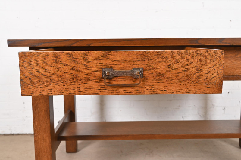 Stickley Brothers Style Antique Mission Oak Arts & Crafts Desk or Library Table gallery