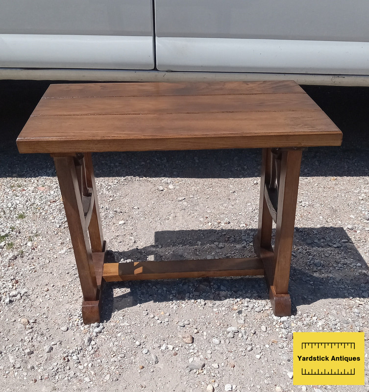 Mid Century Solid Oak Wagon Wheel End Table (ET434) gallery