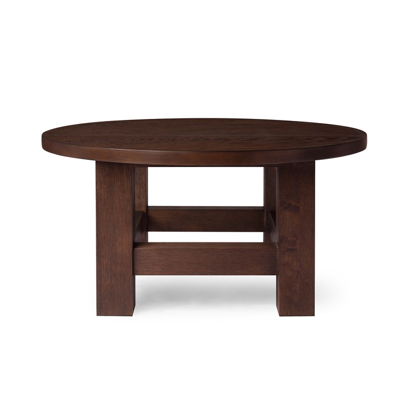Maven Lane Marco Round Wooden Coffee Table Rustic Accent Furniture, Aged Brown gallery