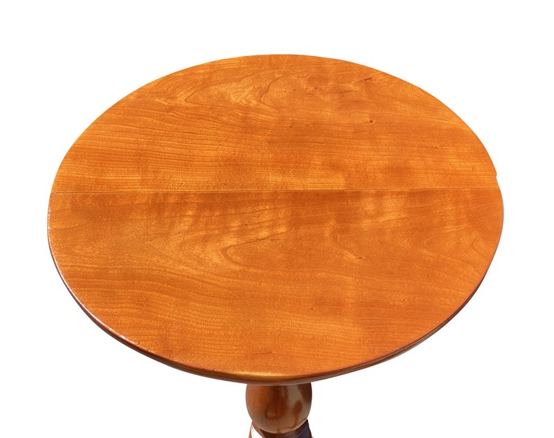FEDERAL STYLE NEW ENGLAND CHERRY CANDLESTAND WITH RARE TRIPOD SPIDER LEGS gallery