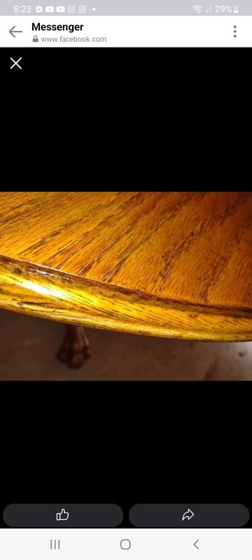 Antique Victorian Solid Oak Dining Table. Lion Feet Carved gallery
