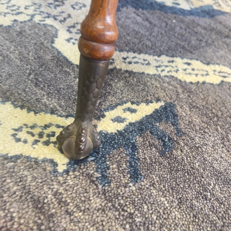 Antique Parlor Table w/ Marble Talon Glass Feet 1900's Original Condition gallery