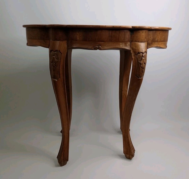 Antique Italian Tavalino Olive Wood Side Table Marked "TZ" Circa 1920's gallery