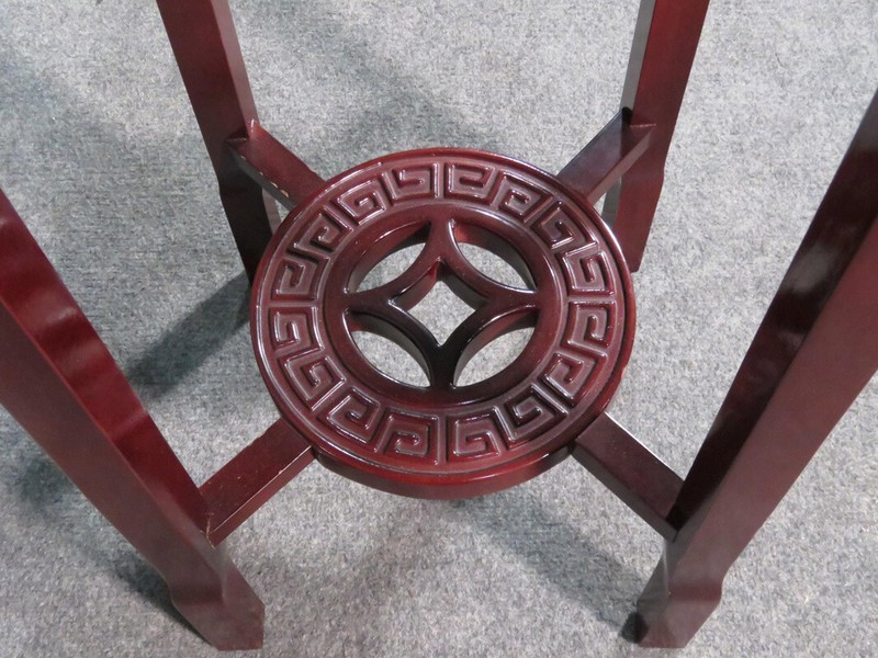 Chinese Carved Mahogany Plantstand Pedestal, C1920 gallery