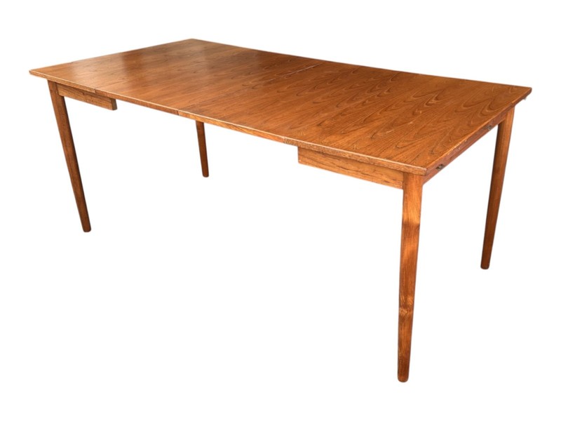 1960s Danish Modern Teak Extendable Dining Table With Tapered Legs gallery