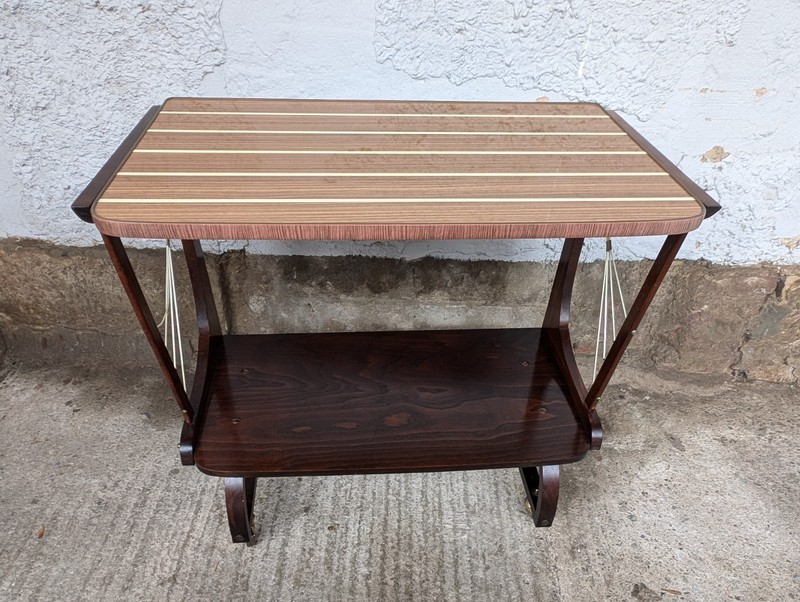 Serving Cart TV Phono Table Wood 50s Rockabilly Side Table Mid Century gallery
