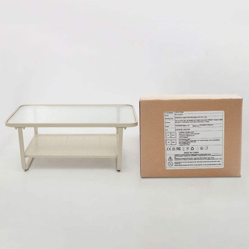 Coffee Table for Living Room, 2 Tiers Rectangle Coffee Table 39.3*19.68*16.53in