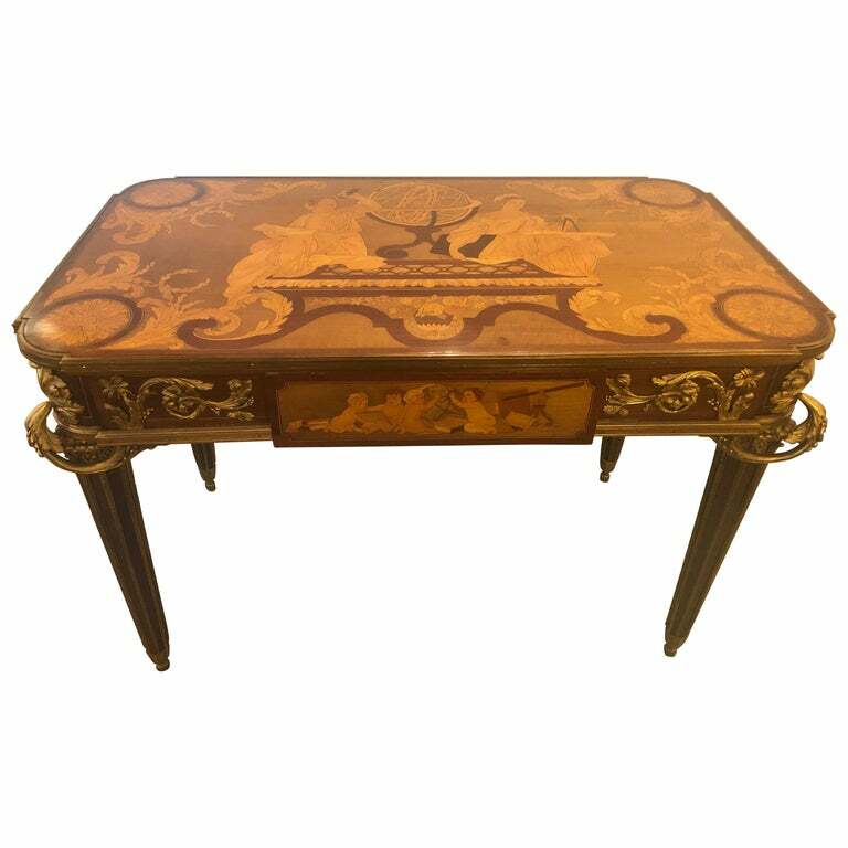 Table De Salon, Signed Francois Linke Centre Table Louis XV Style 101-4114