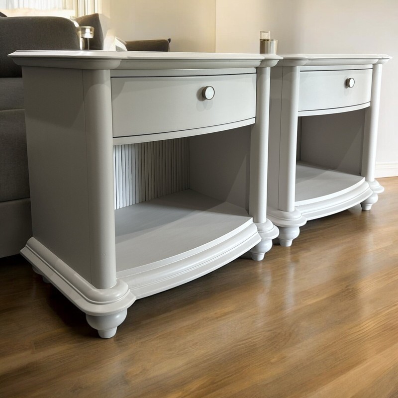 Vintage Solid Wood Beige Nightstands