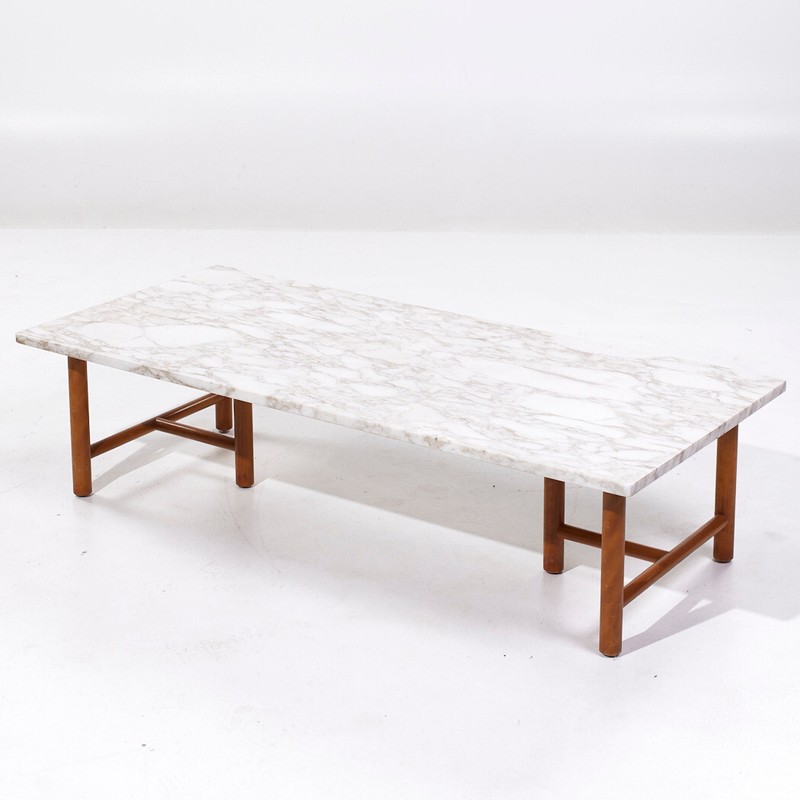 T.H. Robsjohn Gibbings for Widdicomb Mid Century Marble Coffee Table gallery