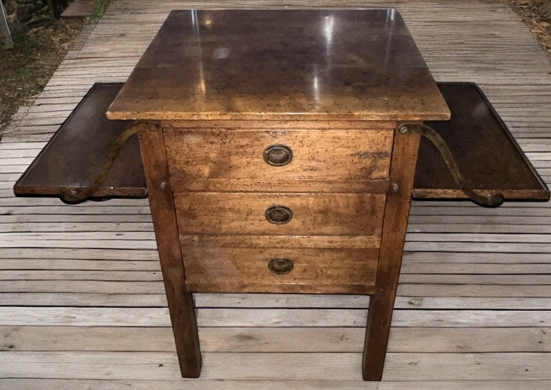 Drop-Leaf WritingDesk by Emilia Interiors Brooklyn NY VTG 3 Drawer Table Rustic