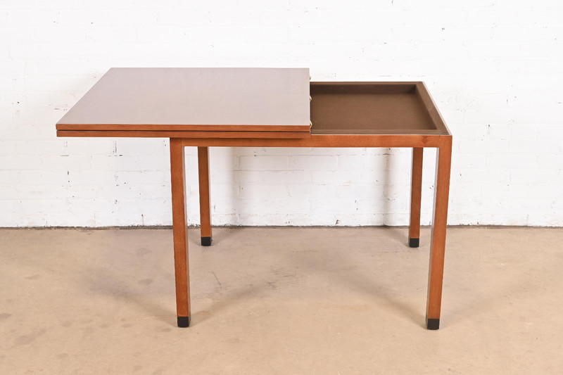 Edward Wormley for Dunbar Mid-Century Modern Walnut Flip Top Dining Table gallery
