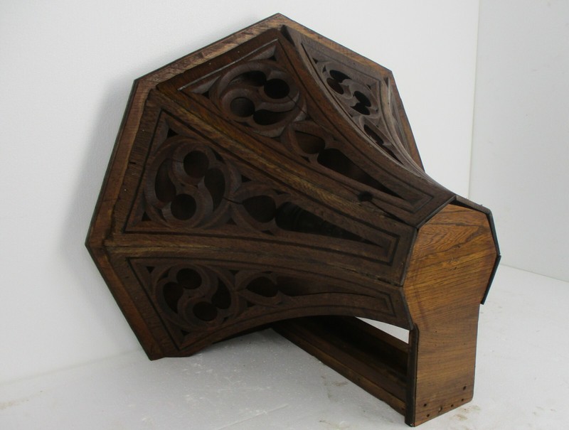 Antique Large Gothic Hand Carved French Oak Wall Hall Console table Stunning gallery
