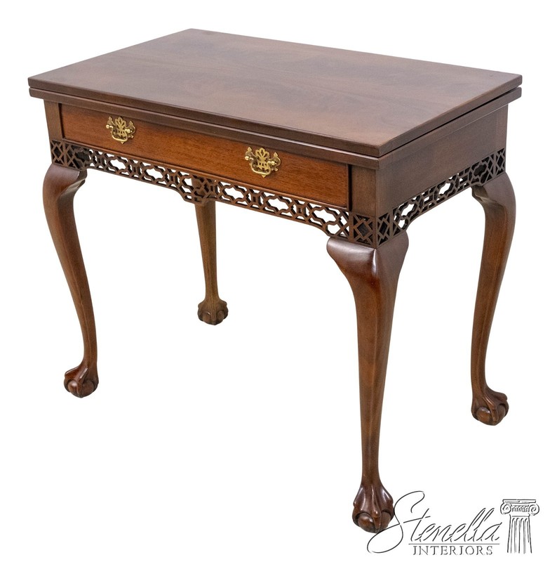 L70102: WELLINGTON HALL Ball & Claw Mahogany Flip Top Hall Table