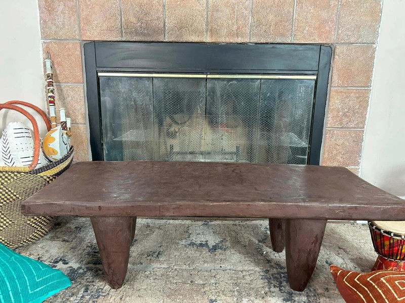 Vintage Senufo Coffee Table – African Hand-Carved Wood Bench gallery