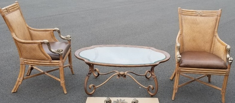Hollywood Regency Maison Jansen Style Coffee Table Glass Oval Heavy