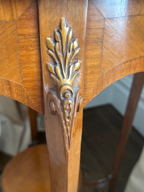 Antique wood & bronze side tables gallery