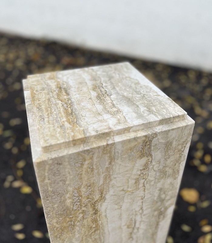 Vintage Post Modern Travertine Pedestal gallery