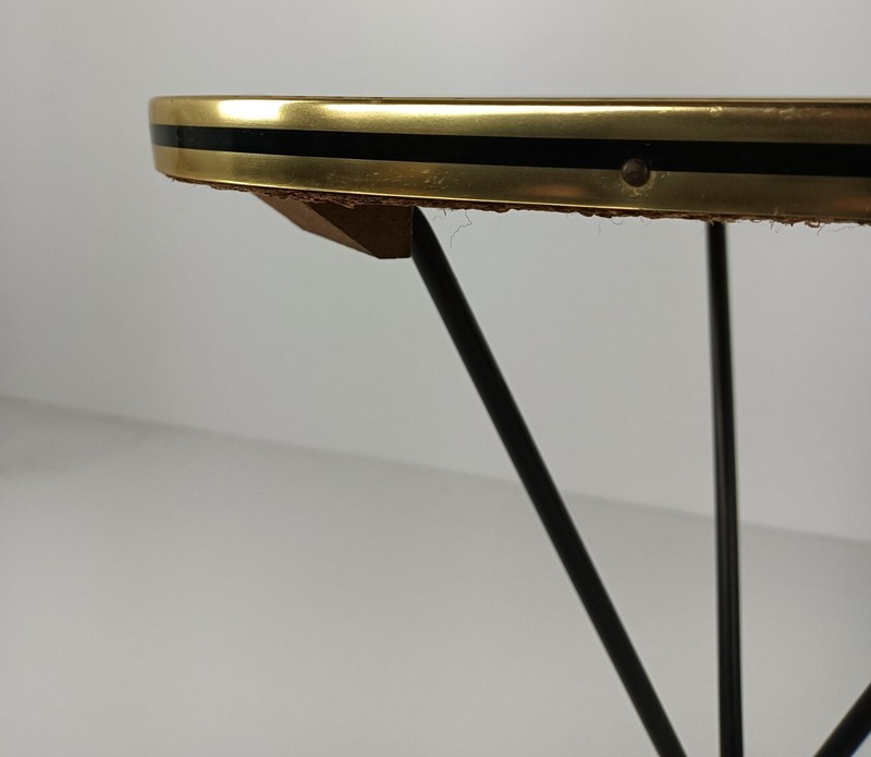 Side Occasional coffee tea table Expo 58 flower pattern pop art style wine table gallery