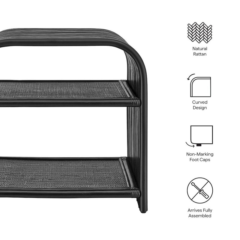 Eve Curved Natural Rattan Side Table gallery
