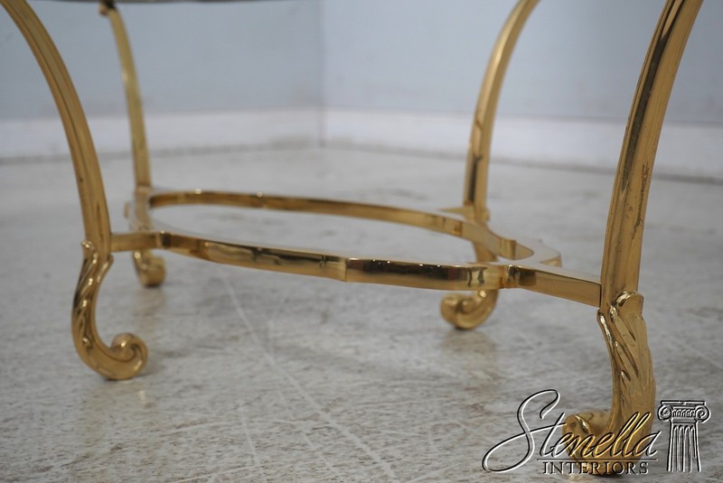 L69917: LABARGE Brass & Glass Hollywood Regency Coffee Table gallery
