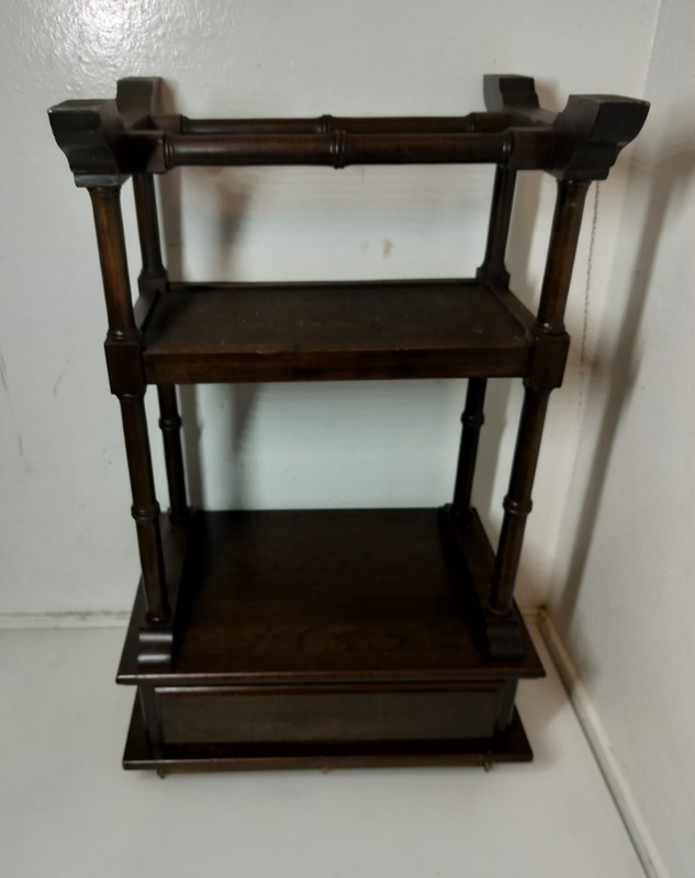 Vintage Ethan Allen Solid Maple Italia Georgian Court Collection Telephone Stand gallery
