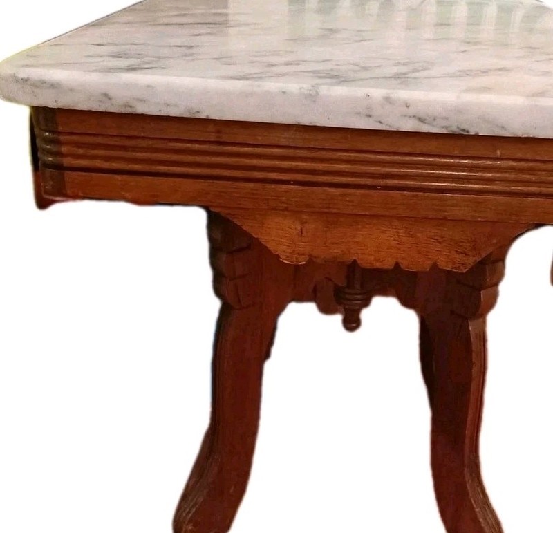 Antique Victorian Eastlake Marble Top Accent/End Table gallery