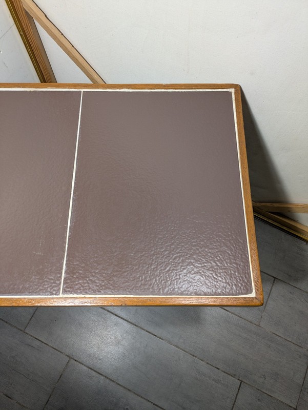 Vintage Mid Century Danish Modern Tile Top Teak Wood Side Table V24 gallery